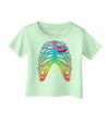 Rainbow Skeleton Ribcage with Heart Infant T-Shirt-Infant T-Shirt-TooLoud-Light-Green-06-Months-Davson Sales