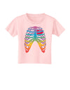 Rainbow Skeleton Ribcage with Heart Toddler T-Shirt-Toddler T-Shirt-TooLoud-Light-Pink-2T-Davson Sales