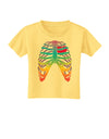 Rainbow Skeleton Ribcage with Heart Toddler T-Shirt-Toddler T-Shirt-TooLoud-Daffodil-Yellow-2T-Davson Sales