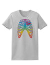 Rainbow Skeleton Ribcage with Heart Womens T-Shirt-Womens T-Shirt-TooLoud-AshGray-X-Small-Davson Sales