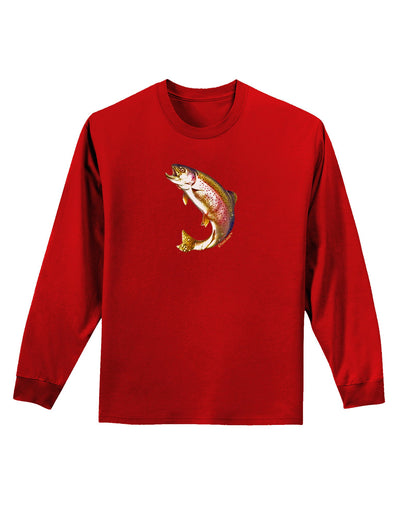 Rainbow Trout Adult Long Sleeve Dark T-Shirt-TooLoud-Red-Small-Davson Sales