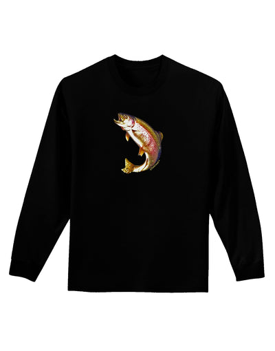 Rainbow Trout Adult Long Sleeve Dark T-Shirt-TooLoud-Black-Small-Davson Sales