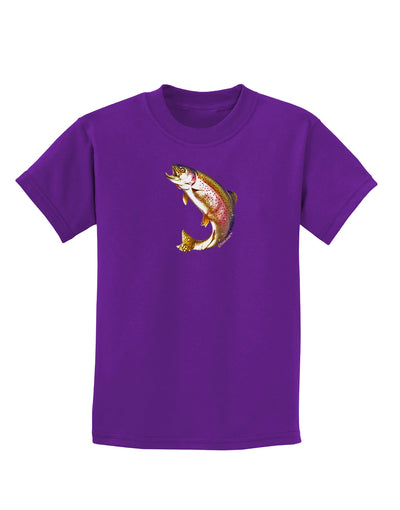 Rainbow Trout Childrens Dark T-Shirt-Childrens T-Shirt-TooLoud-Purple-X-Small-Davson Sales