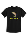 Rainbow Trout Reel Em In Childrens Dark T-Shirt-Childrens T-Shirt-TooLoud-Black-X-Small-Davson Sales