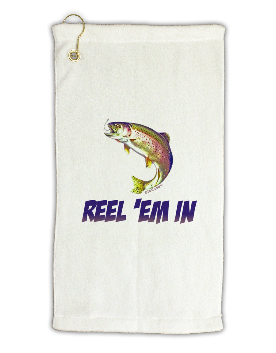 Rainbow Trout Reel Em In Micro Terry Gromet Golf Towel 16 x 25 inch-Golf Towel-TooLoud-White-Davson Sales