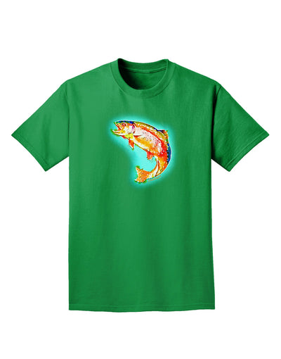 Rainbow Trout WaterColor Adult Dark T-Shirt-Mens T-Shirt-TooLoud-Kelly-Green-Small-Davson Sales