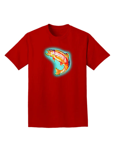Rainbow Trout WaterColor Adult Dark T-Shirt-Mens T-Shirt-TooLoud-Red-Small-Davson Sales