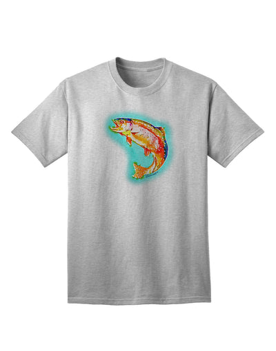 Rainbow Trout WaterColor Adult T-Shirt-Mens T-Shirt-TooLoud-AshGray-Small-Davson Sales
