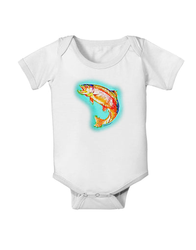 Rainbow Trout WaterColor Baby Romper Bodysuit-Baby Romper-TooLoud-White-06-Months-Davson Sales