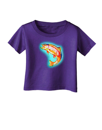 Rainbow Trout WaterColor Infant T-Shirt Dark-Infant T-Shirt-TooLoud-Purple-06-Months-Davson Sales