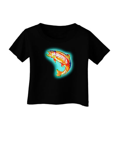 Rainbow Trout WaterColor Infant T-Shirt Dark-Infant T-Shirt-TooLoud-Black-06-Months-Davson Sales