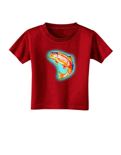 Rainbow Trout WaterColor Toddler T-Shirt Dark-Toddler T-Shirt-TooLoud-Red-2T-Davson Sales