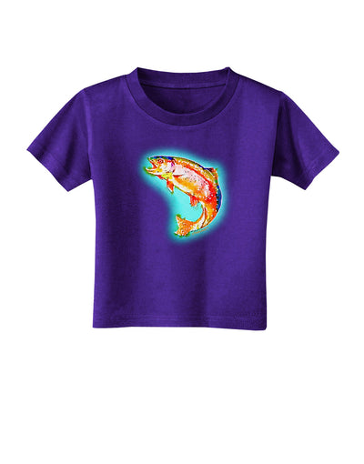 Rainbow Trout WaterColor Toddler T-Shirt Dark-Toddler T-Shirt-TooLoud-Purple-2T-Davson Sales