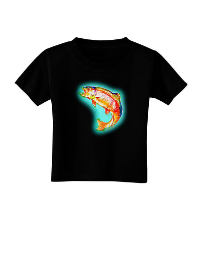 Rainbow Trout WaterColor Toddler T-Shirt Dark-Toddler T-Shirt-TooLoud-Black-2T-Davson Sales