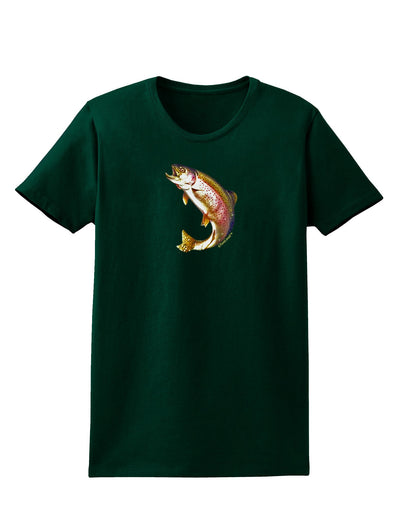 Rainbow Trout Womens Dark T-Shirt-TooLoud-Forest-Green-Small-Davson Sales