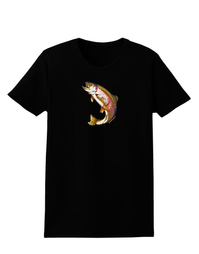 Rainbow Trout Womens Dark T-Shirt-TooLoud-Black-X-Small-Davson Sales