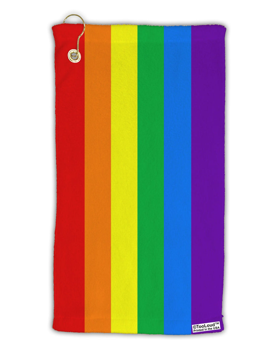 Rainbow Vertical Gay Pride Flag Micro Terry Gromet Golf Towel 15 x 22 Inch All Over Print by TooLoud-Golf Towel-TooLoud-White-Davson Sales