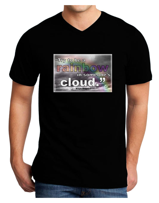 Rainbow in Cloud M Angelou Adult Dark V-Neck T-Shirt by TooLoud-Mens V-Neck T-Shirt-TooLoud-Black-Small-Davson Sales