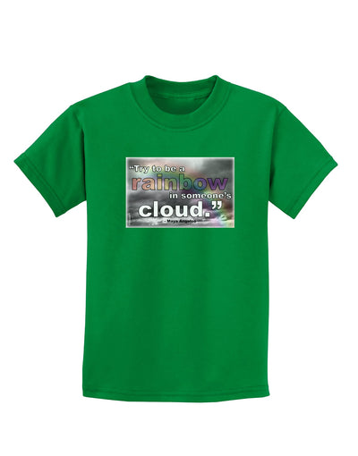 Rainbow in Cloud M Angelou Childrens Dark T-Shirt by TooLoud-Childrens T-Shirt-TooLoud-Kelly-Green-X-Small-Davson Sales