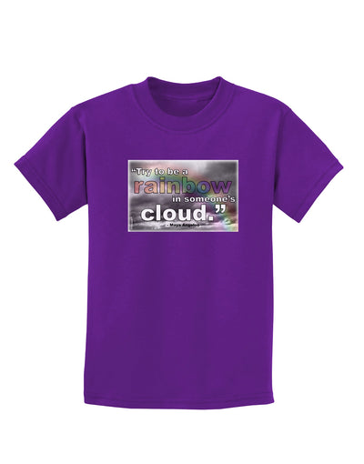 Rainbow in Cloud M Angelou Childrens Dark T-Shirt by TooLoud-Childrens T-Shirt-TooLoud-Purple-X-Small-Davson Sales