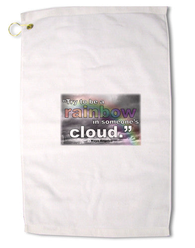 Rainbow in Cloud M Angelou Premium Cotton Golf Towel - 16 x 25 inch by TooLoud-Golf Towel-TooLoud-16x25"-Davson Sales