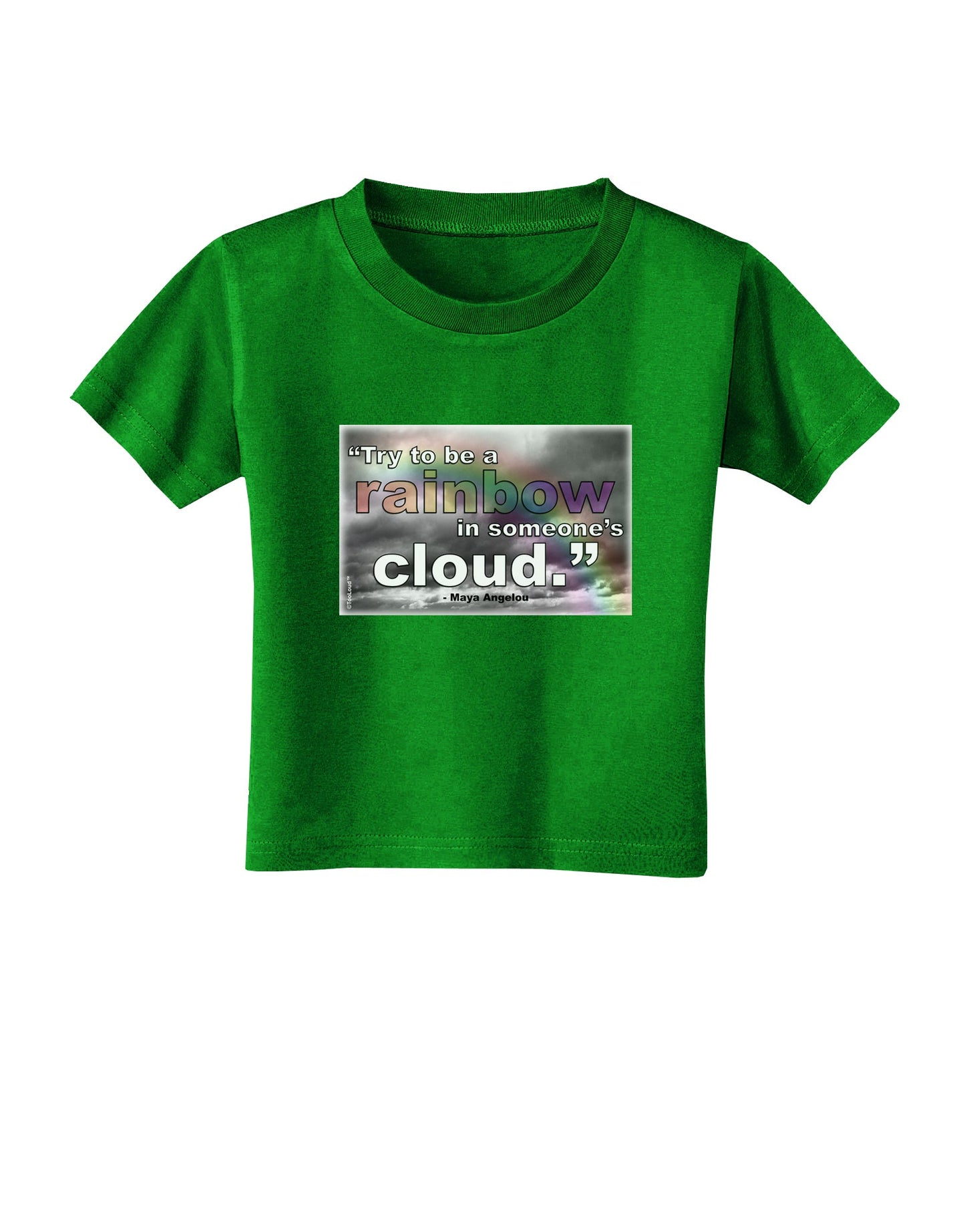 Rainbow in Cloud M Angelou Toddler T-Shirt Dark by TooLoud-Toddler T-Shirt-TooLoud-Clover-Green-2T-Davson Sales