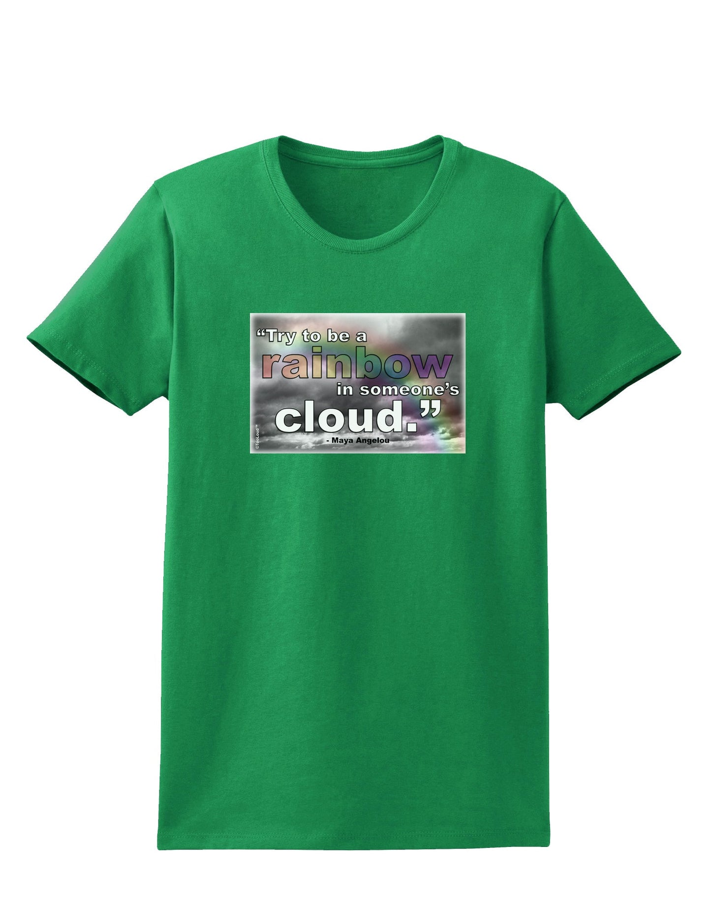 Rainbow in Cloud M Angelou Womens Dark T-Shirt by TooLoud-Womens T-Shirt-TooLoud-Kelly-Green-X-Small-Davson Sales
