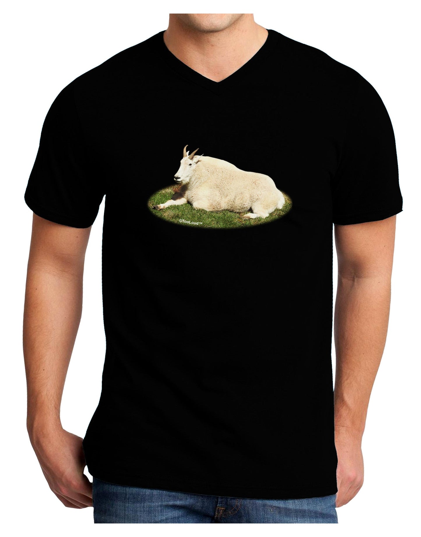 Ram Cutout Adult Dark V-Neck T-Shirt-Mens V-Neck T-Shirt-TooLoud-Black-Small-Davson Sales