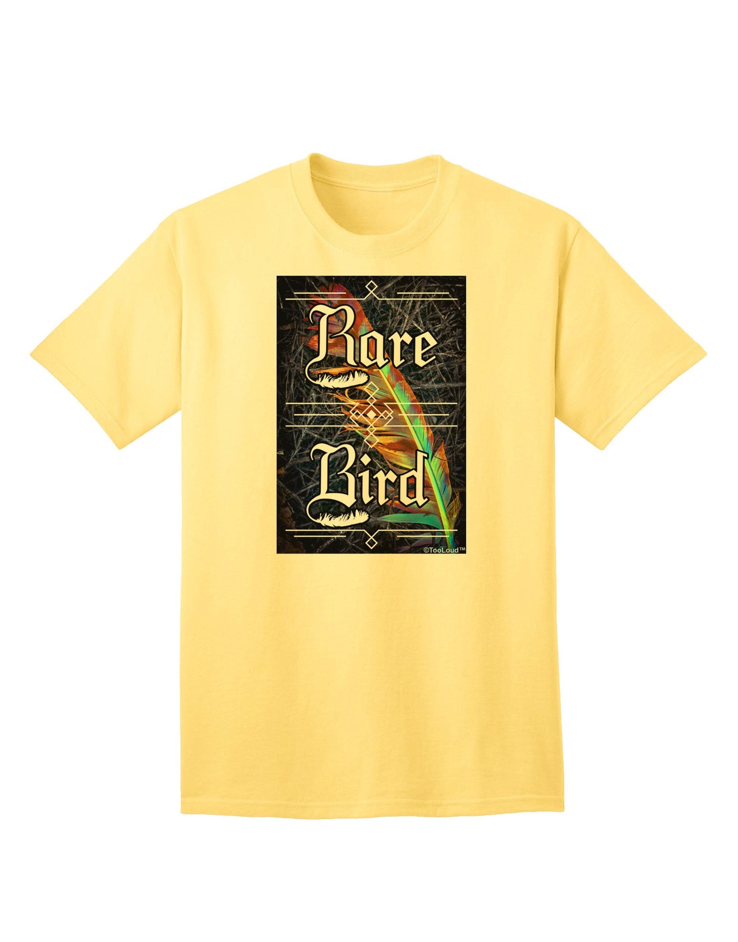 Rare Bird Collection - Vibrant Feather Design Adult T-Shirt-Mens T-shirts-TooLoud-Yellow-Small-Davson Sales