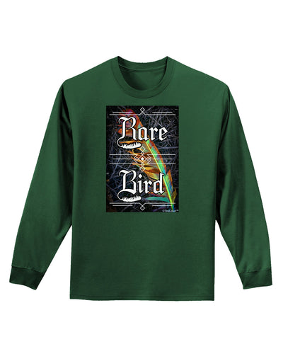 Rare Bird - Colorful Feather Adult Long Sleeve Dark T-Shirt-TooLoud-Dark-Green-Small-Davson Sales