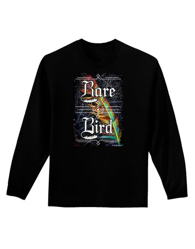 Rare Bird - Colorful Feather Adult Long Sleeve Dark T-Shirt-TooLoud-Black-Small-Davson Sales