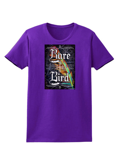 Rare Bird - Colorful Feather Womens Dark T-Shirt-TooLoud-Purple-X-Small-Davson Sales