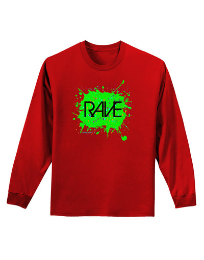 Rave Splatter Green Adult Long Sleeve Dark T-Shirt-TooLoud-Red-Small-Davson Sales