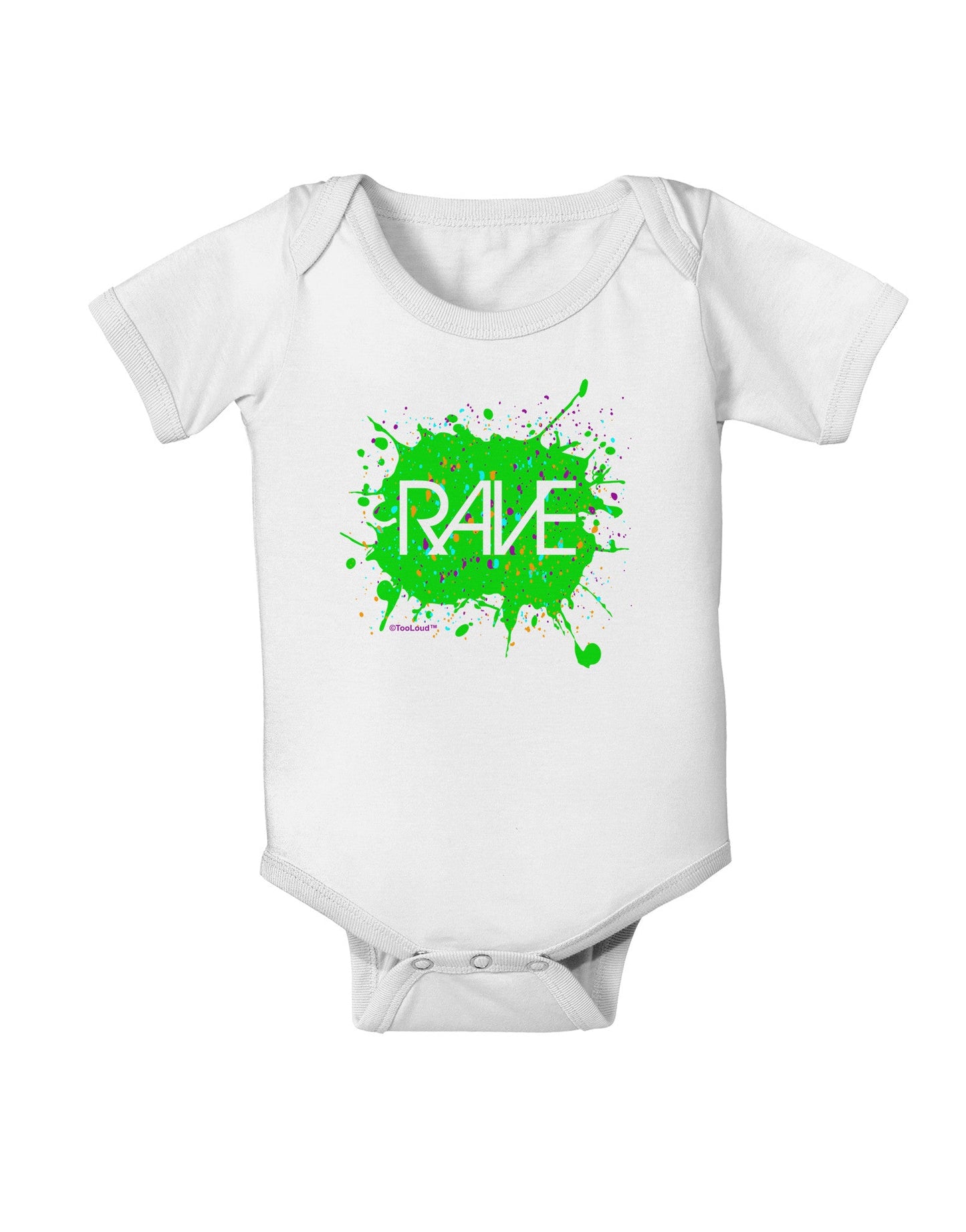 Rave Splatter Green Baby Romper Bodysuit-Baby Romper-TooLoud-White-06-Months-Davson Sales
