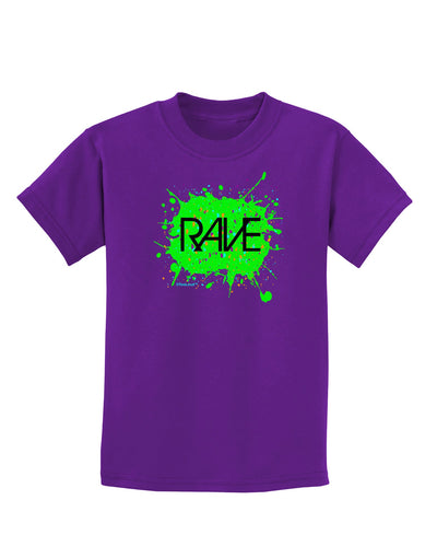 Rave Splatter Green Childrens Dark T-Shirt-Childrens T-Shirt-TooLoud-Purple-X-Small-Davson Sales