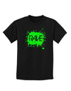 Rave Splatter Green Childrens Dark T-Shirt-Childrens T-Shirt-TooLoud-Black-X-Small-Davson Sales