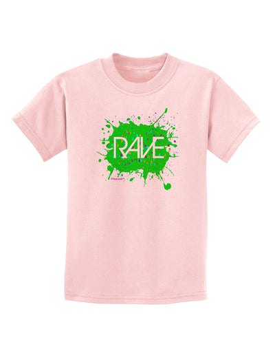 Rave Splatter Green Childrens T-Shirt-Childrens T-Shirt-TooLoud-PalePink-X-Small-Davson Sales