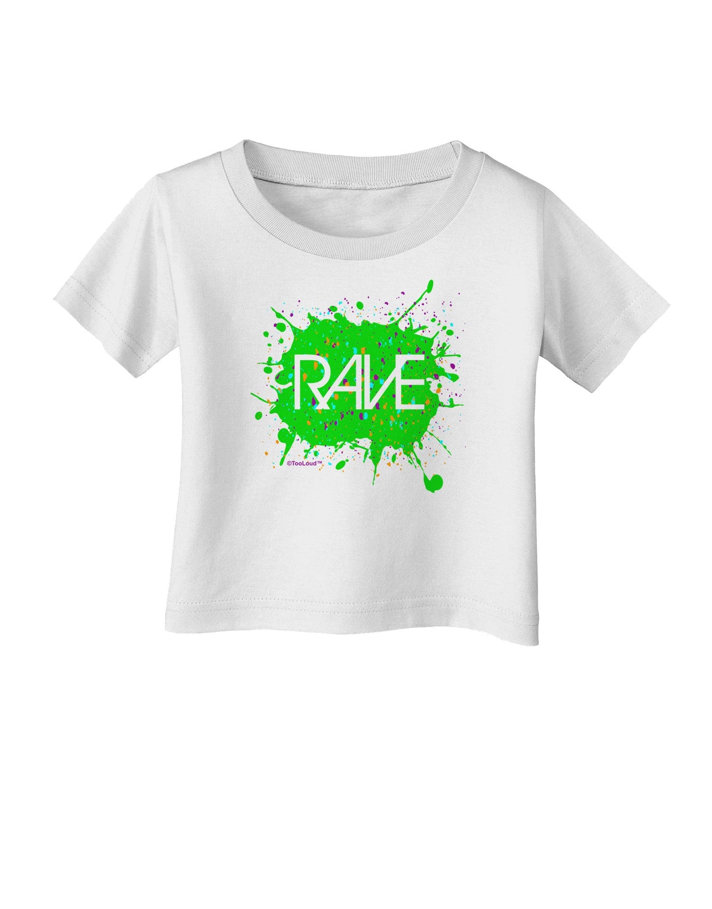 Rave Splatter Green Infant T-Shirt-Infant T-Shirt-TooLoud-White-06-Months-Davson Sales