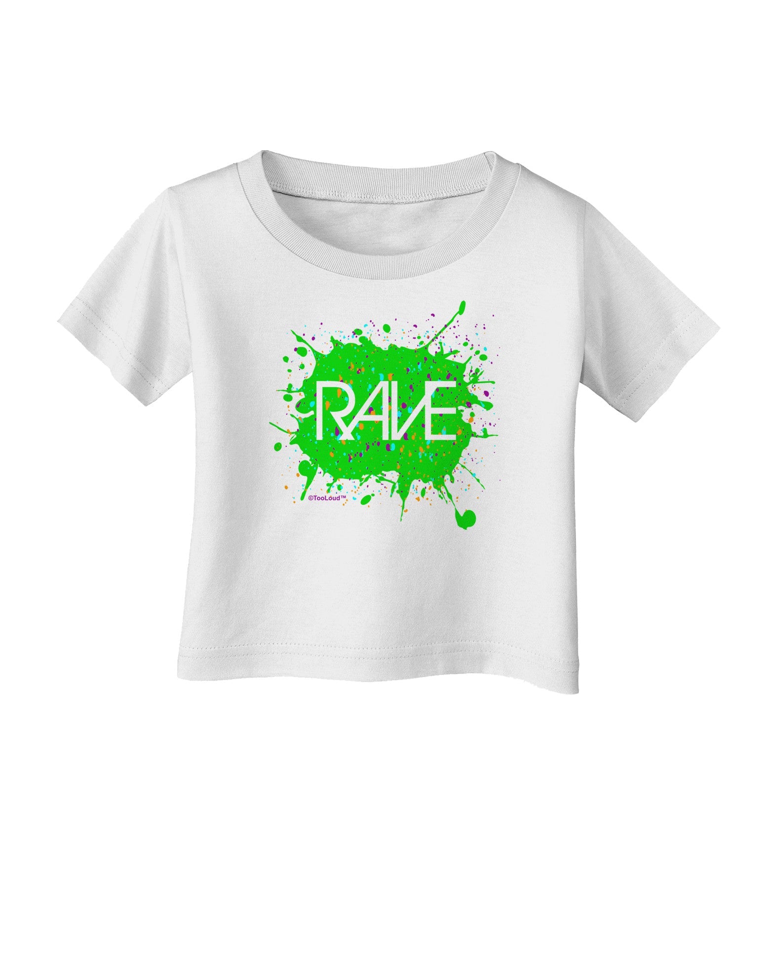 Rave Splatter Green Infant T-Shirt-Infant T-Shirt-TooLoud-White-06-Months-Davson Sales