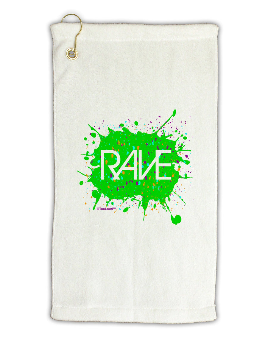 Rave Splatter Green Micro Terry Gromet Golf Towel 16 x 25 inch-Golf Towel-TooLoud-White-Davson Sales