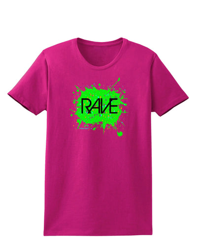 Rave Splatter Green Womens Dark T-Shirt-TooLoud-Hot-Pink-Small-Davson Sales