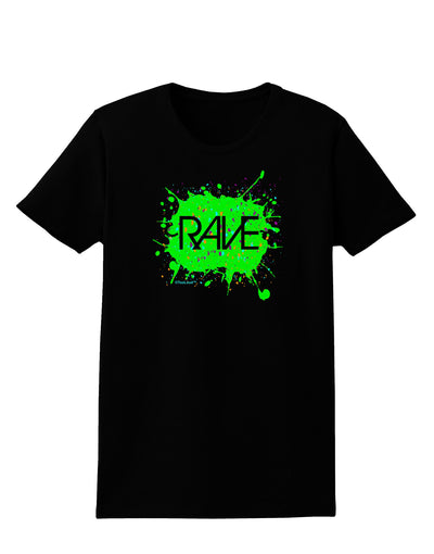 Rave Splatter Green Womens Dark T-Shirt-TooLoud-Black-X-Small-Davson Sales