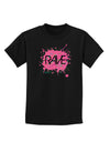 Rave Splatter Pink Childrens Dark T-Shirt-Childrens T-Shirt-TooLoud-Black-X-Small-Davson Sales