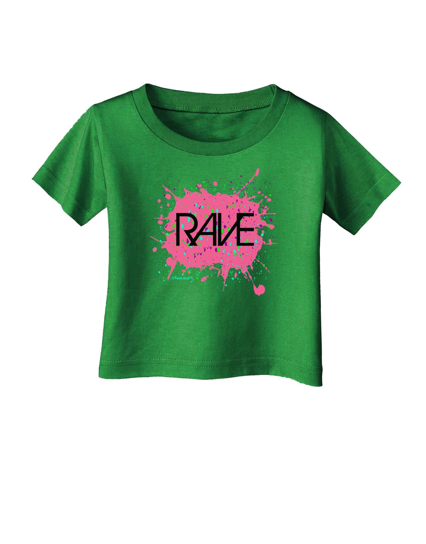 Rave Splatter Pink Infant T-Shirt Dark-Infant T-Shirt-TooLoud-Clover-Green-06-Months-Davson Sales