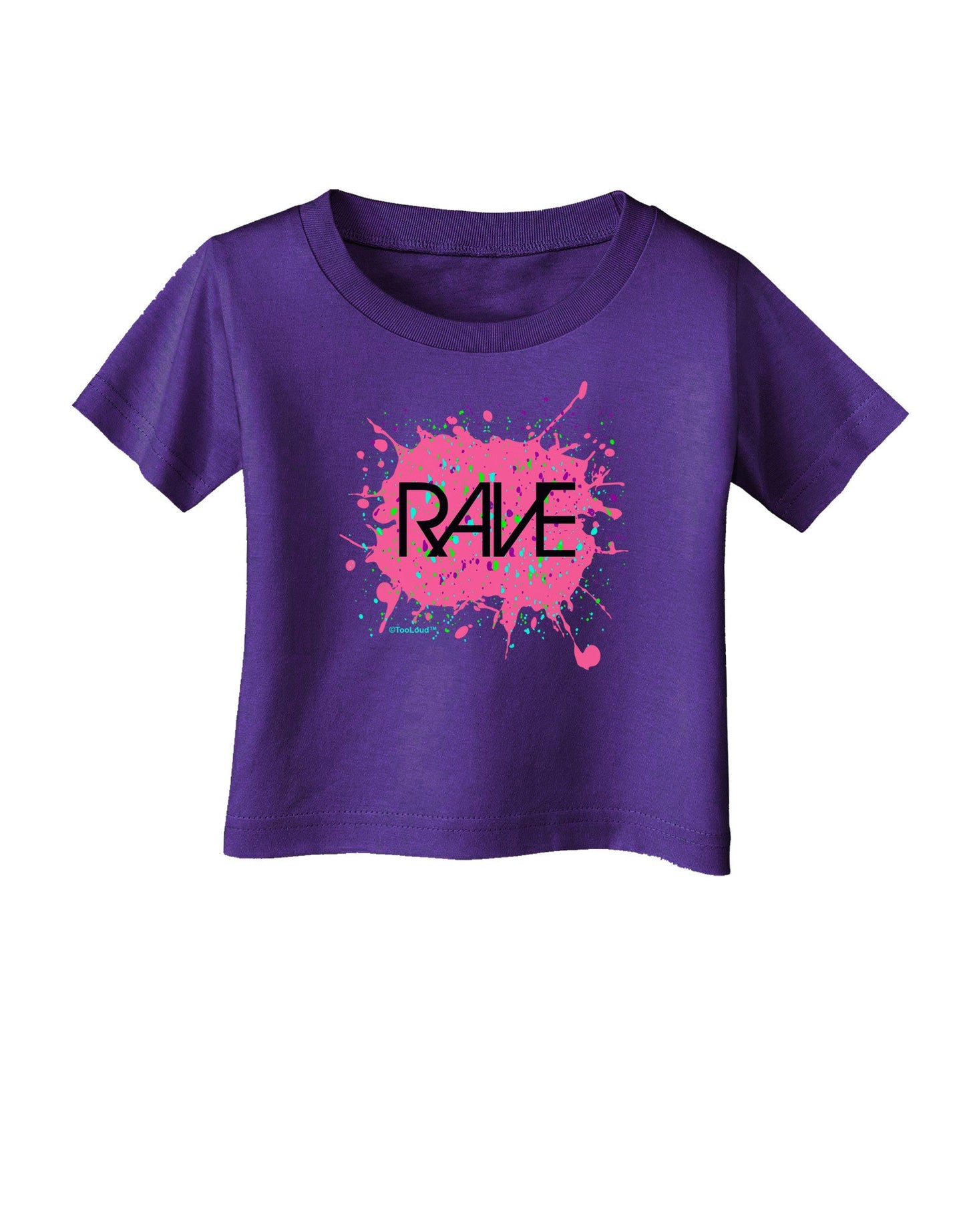 Rave Splatter Pink Infant T-Shirt Dark-Infant T-Shirt-TooLoud-Purple-06-Months-Davson Sales
