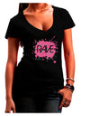 Rave Splatter Pink Juniors V-Neck Dark T-Shirt-Womens V-Neck T-Shirts-TooLoud-Black-Juniors Fitted Small-Davson Sales