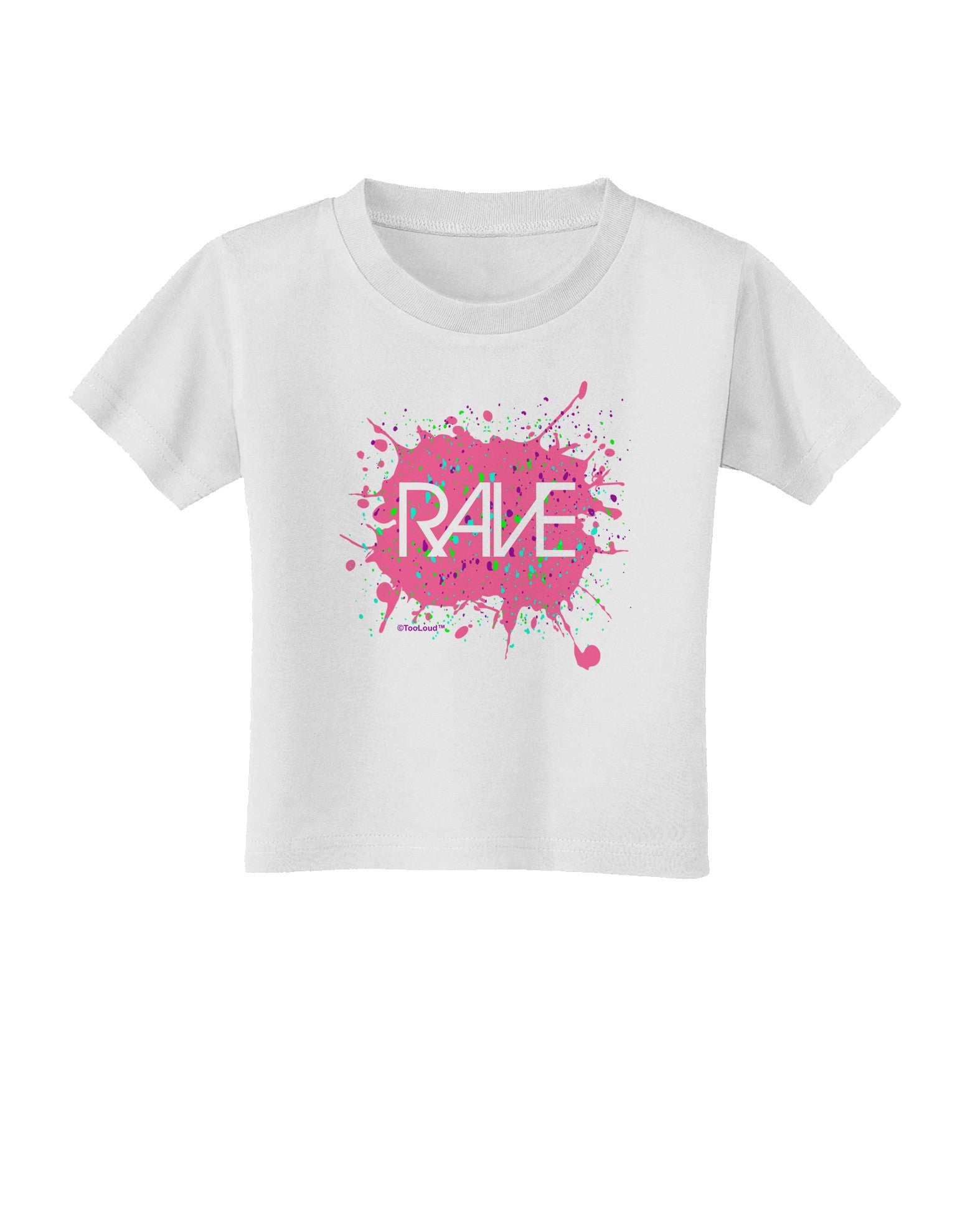 Rave Splatter Pink Toddler T-Shirt-Toddler T-Shirt-TooLoud-White-2T-Davson Sales