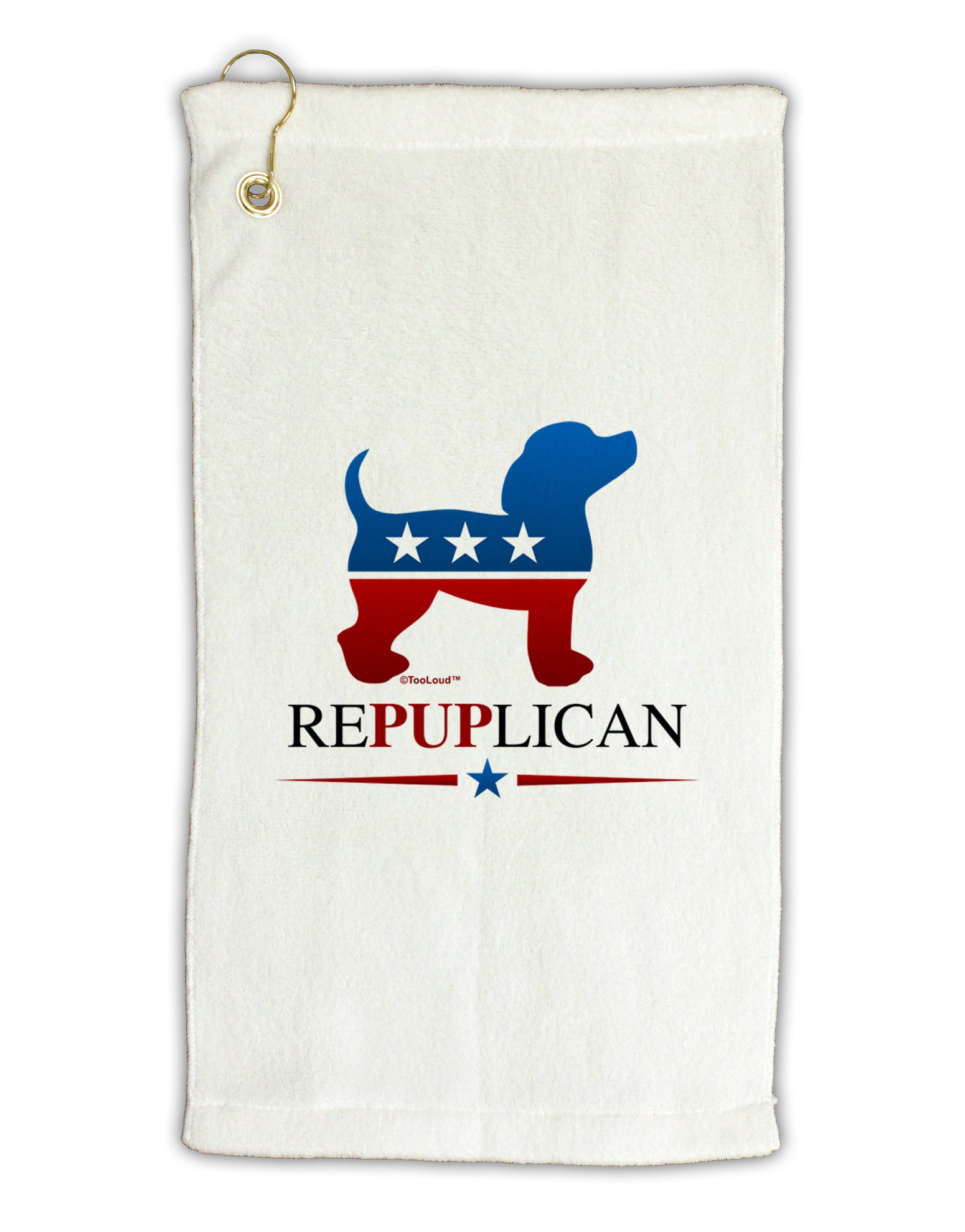 RePUPlican Micro Terry Gromet Golf Towel 11&#x22;x19-Golf Towel-TooLoud-White-Davson Sales