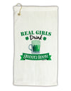 Real Girls Drink Green Beer Micro Terry Gromet Golf Towel 11&#x22;x19-Golf Towel-TooLoud-White-Davson Sales