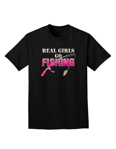 Real Girls Go Fishing Adult Dark T-Shirt-Mens T-Shirt-TooLoud-Black-Small-Davson Sales